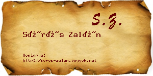 Sörös Zalán névjegykártya